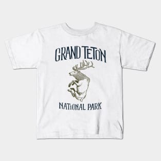 Grand Teton National Park: Falling Elk Kids T-Shirt